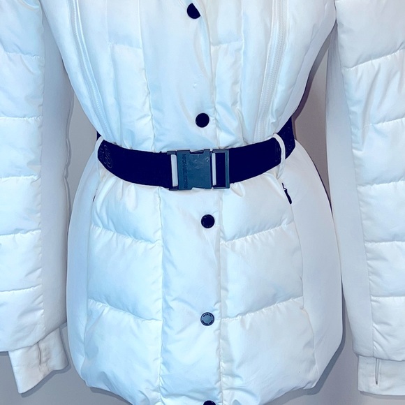 MICHAEL Michael Kors White Puffer Jacket with Faux Fur Trim - Picture 3 of 14